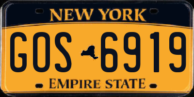NY license plate GOS6919