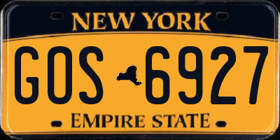 NY license plate GOS6927