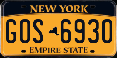 NY license plate GOS6930