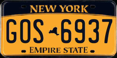 NY license plate GOS6937