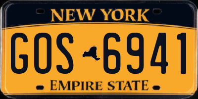 NY license plate GOS6941