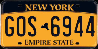 NY license plate GOS6944