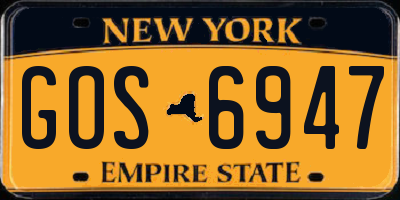 NY license plate GOS6947