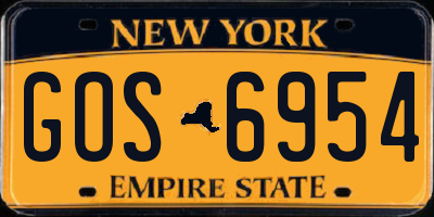 NY license plate GOS6954