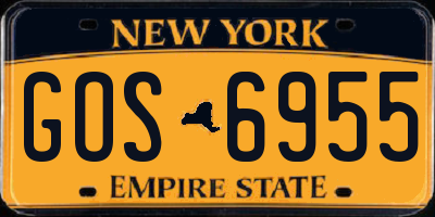 NY license plate GOS6955
