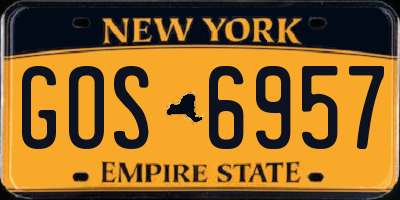 NY license plate GOS6957