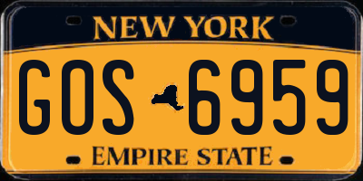 NY license plate GOS6959