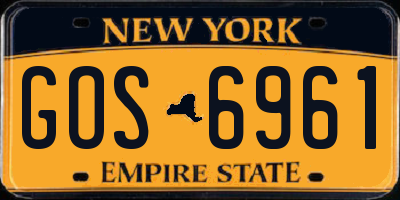 NY license plate GOS6961