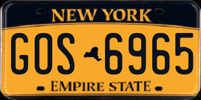 NY license plate GOS6965