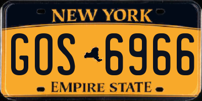 NY license plate GOS6966