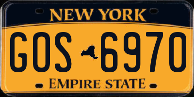 NY license plate GOS6970