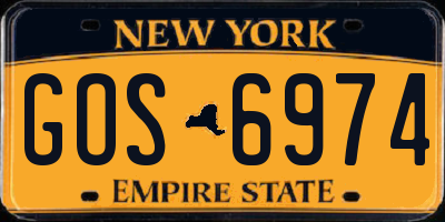 NY license plate GOS6974