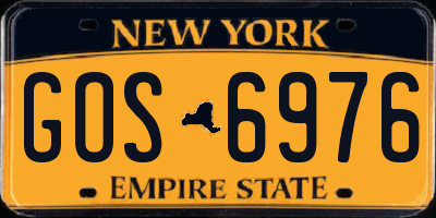 NY license plate GOS6976