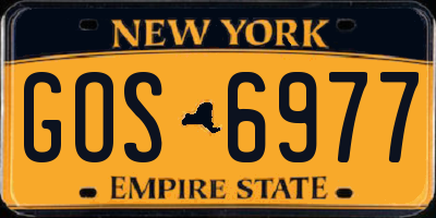 NY license plate GOS6977