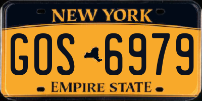 NY license plate GOS6979