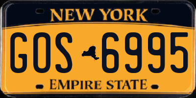 NY license plate GOS6995