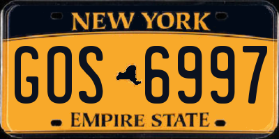 NY license plate GOS6997