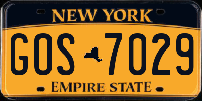 NY license plate GOS7029