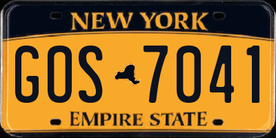 NY license plate GOS7041