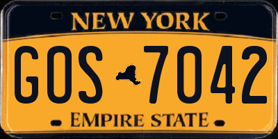 NY license plate GOS7042