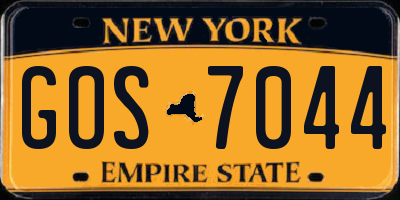 NY license plate GOS7044
