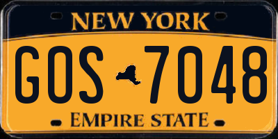 NY license plate GOS7048