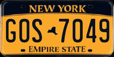 NY license plate GOS7049