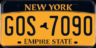 NY license plate GOS7090