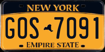 NY license plate GOS7091