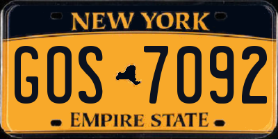 NY license plate GOS7092
