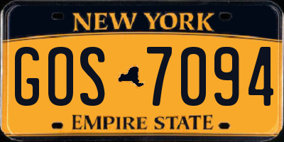 NY license plate GOS7094