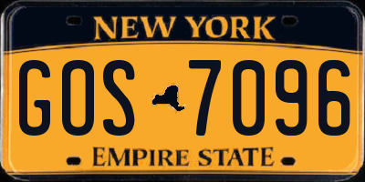 NY license plate GOS7096