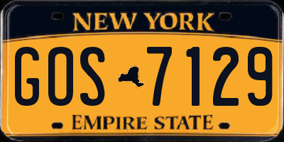 NY license plate GOS7129