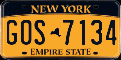 NY license plate GOS7134