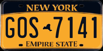 NY license plate GOS7141