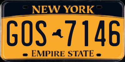 NY license plate GOS7146