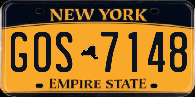 NY license plate GOS7148