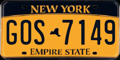 NY license plate GOS7149