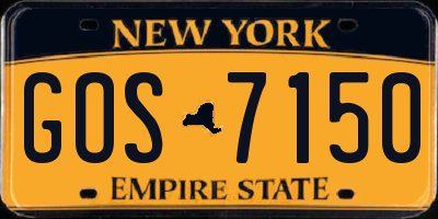 NY license plate GOS7150