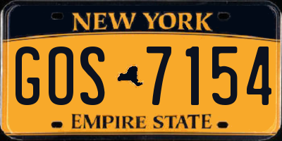 NY license plate GOS7154