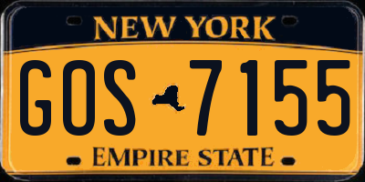 NY license plate GOS7155