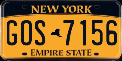 NY license plate GOS7156