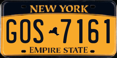 NY license plate GOS7161