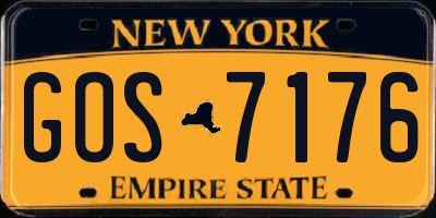 NY license plate GOS7176