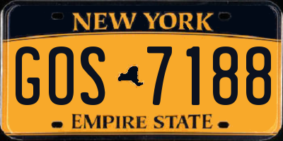 NY license plate GOS7188