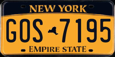 NY license plate GOS7195