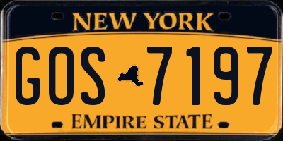 NY license plate GOS7197