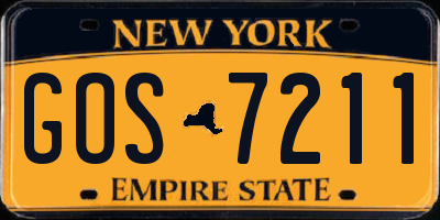 NY license plate GOS7211