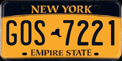 NY license plate GOS7221