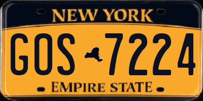 NY license plate GOS7224